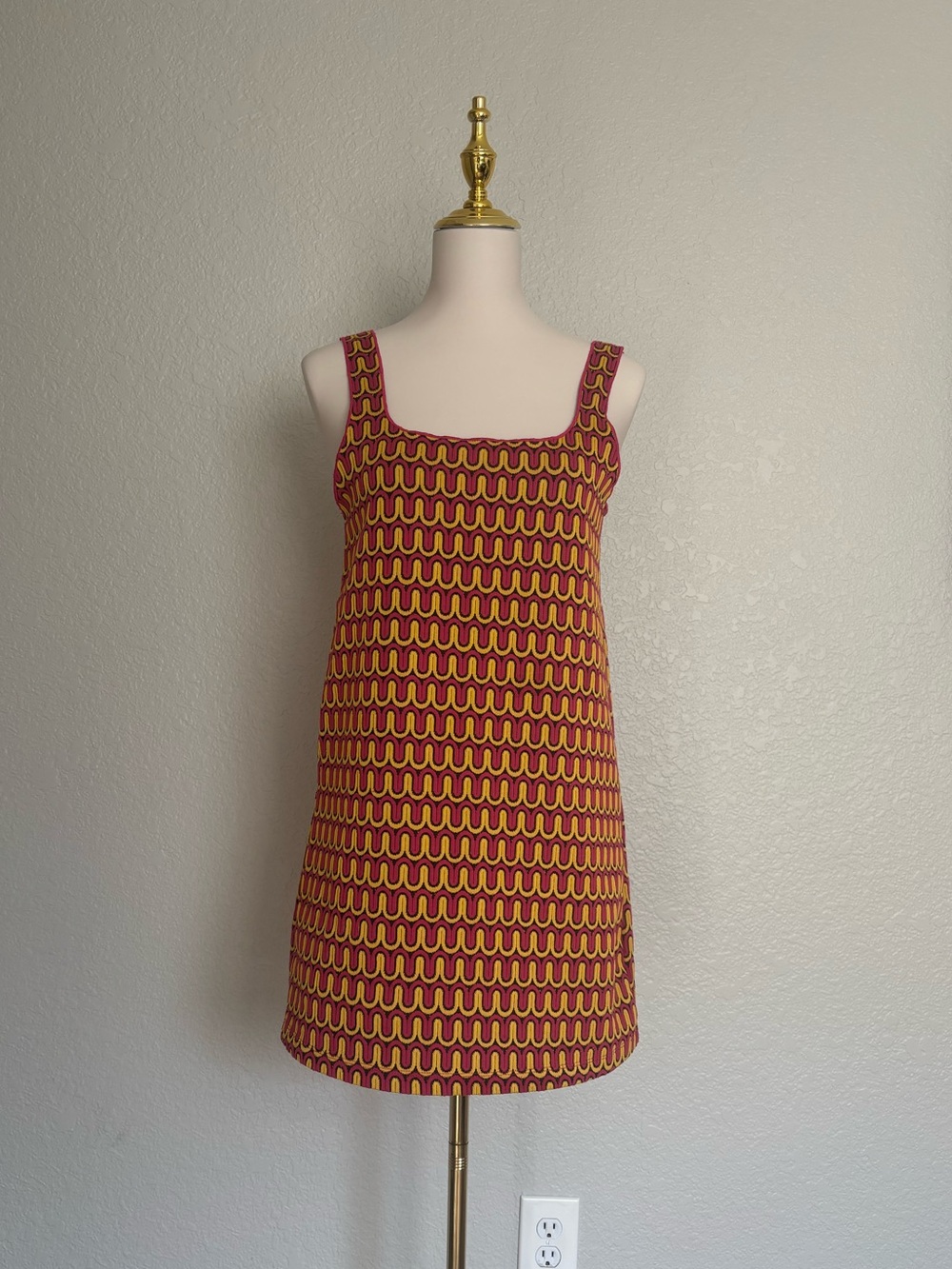 Zara Red and Yellow Retro Style Mini Dress